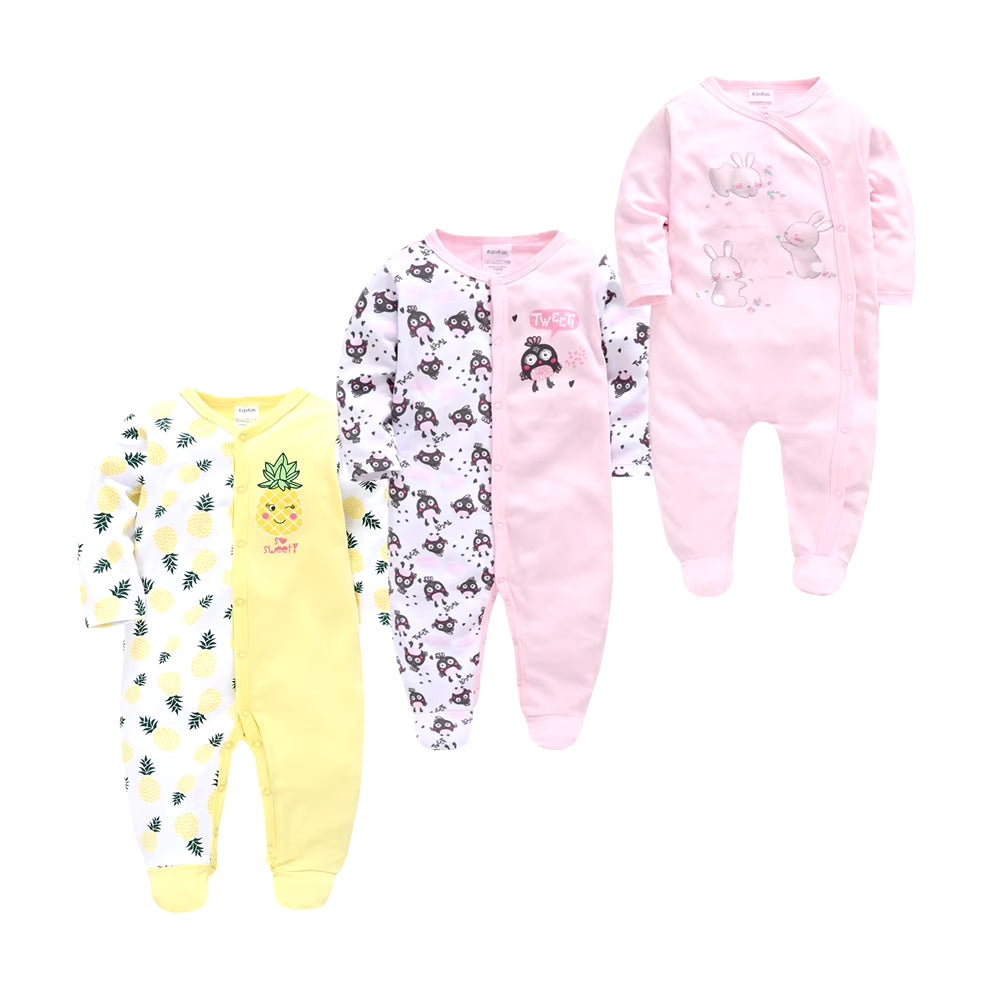 Cozy and Cute 5-Piece Baby Pyjamas Set for Boys and Girls - Soft Cotton Sleepers for Newborns