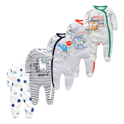Cozy and Cute 5-Piece Baby Pyjamas Set for Boys and Girls - Soft Cotton Sleepers for Newborns