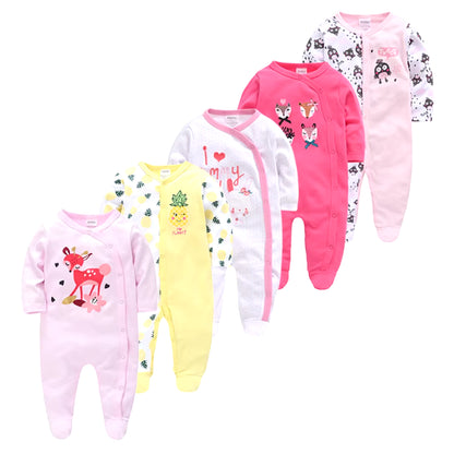 Cozy and Cute 5-Piece Baby Pyjamas Set for Boys and Girls - Soft Cotton Sleepers for Newborns