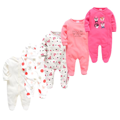 Cozy and Cute 5-Piece Baby Pyjamas Set for Boys and Girls - Soft Cotton Sleepers for Newborns