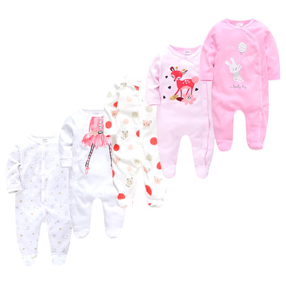Cozy and Cute 5-Piece Baby Pyjamas Set for Boys and Girls - Soft Cotton Sleepers for Newborns