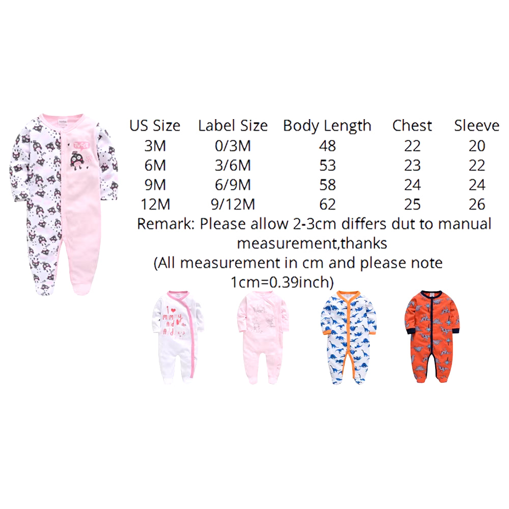 Cozy and Cute 5-Piece Baby Pyjamas Set for Boys and Girls - Soft Cotton Sleepers for Newborns