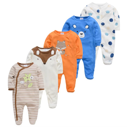 Cozy and Cute 5-Piece Baby Pyjamas Set for Boys and Girls - Soft Cotton Sleepers for Newborns