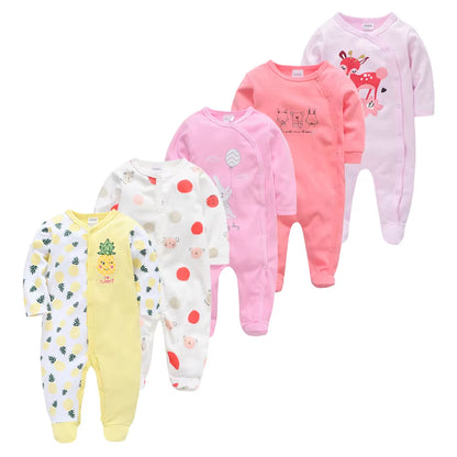 Cozy and Cute 5-Piece Baby Pyjamas Set for Boys and Girls - Soft Cotton Sleepers for Newborns