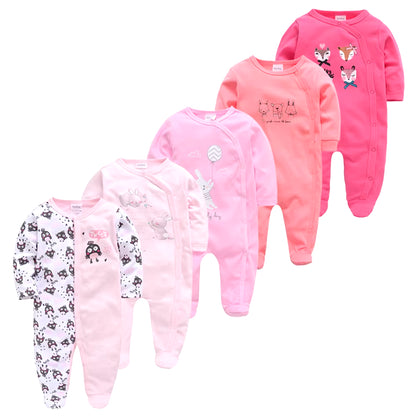 Cozy and Cute 5-Piece Baby Pyjamas Set for Boys and Girls - Soft Cotton Sleepers for Newborns