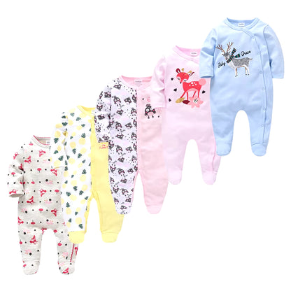 Cozy and Cute 5-Piece Baby Pyjamas Set for Boys and Girls - Soft Cotton Sleepers for Newborns