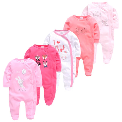 Cozy and Cute 5-Piece Baby Pyjamas Set for Boys and Girls - Soft Cotton Sleepers for Newborns