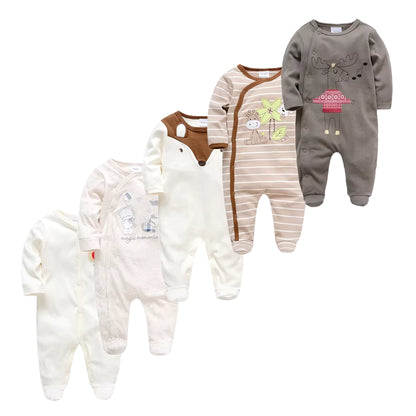 Cozy and Cute 5-Piece Baby Pyjamas Set for Boys and Girls - Soft Cotton Sleepers for Newborns