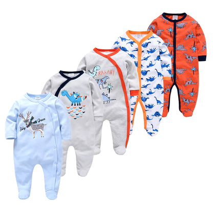 Cozy and Cute 5-Piece Baby Pyjamas Set for Boys and Girls - Soft Cotton Sleepers for Newborns