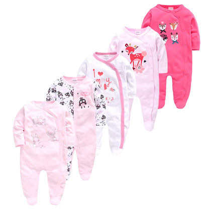 Cozy and Cute 5-Piece Baby Pyjamas Set for Boys and Girls - Soft Cotton Sleepers for Newborns